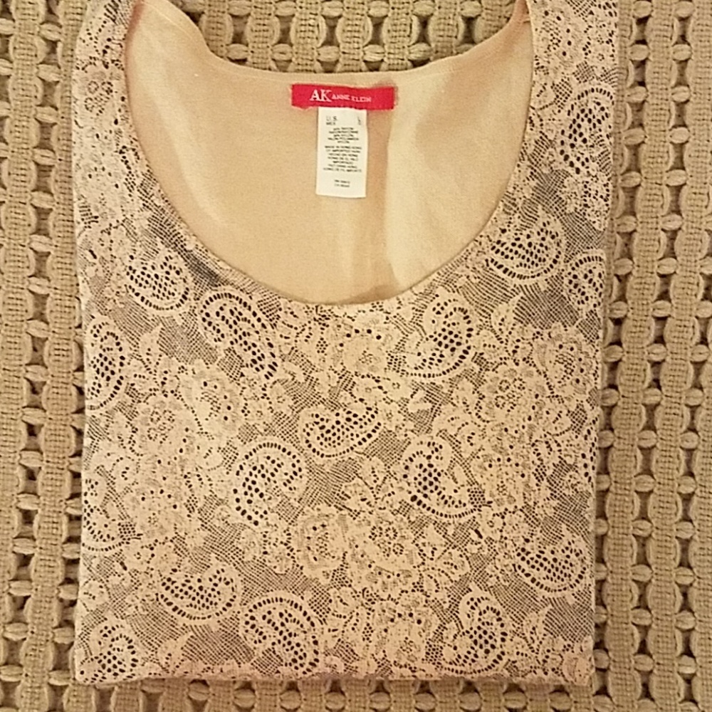 Anne Klein Lightweight Faux Lace Print Large